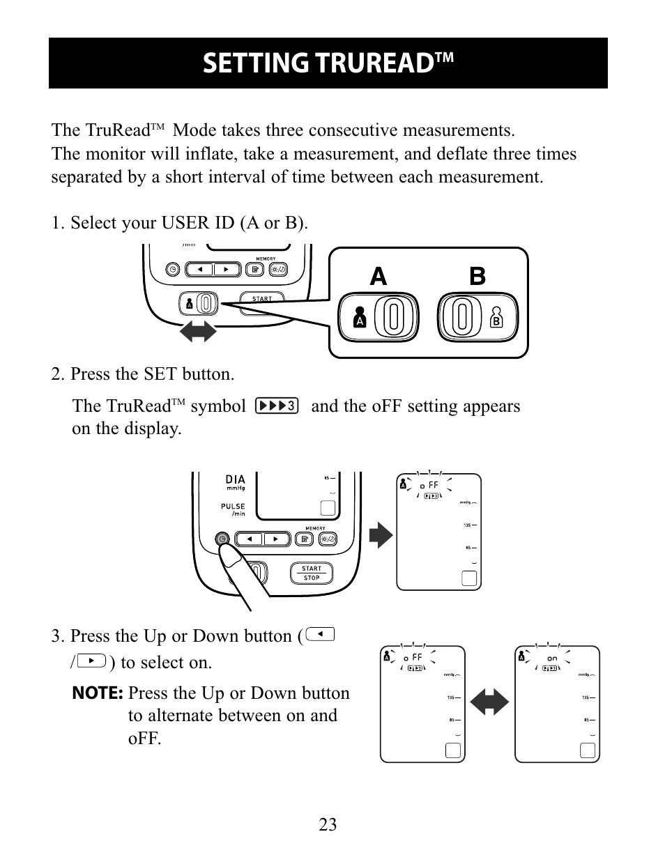 Setting truread | Omron Healthcare 10 SERIES PLUS BP791IT User Manual | Page 23 / 60