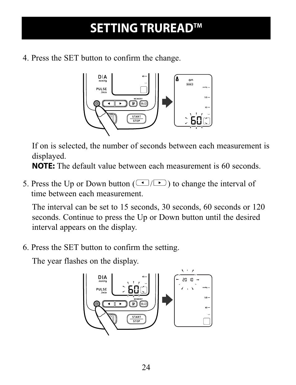 Setting truread | Omron Healthcare 10 SERIES PLUS BP791IT User Manual | Page 24 / 60