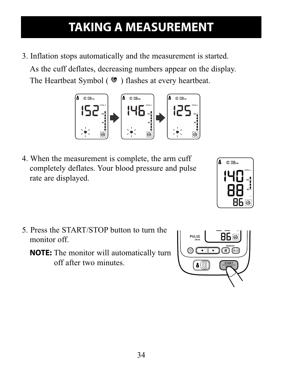 Taking a measurement | Omron Healthcare 10 SERIES PLUS BP791IT User Manual | Page 34 / 60