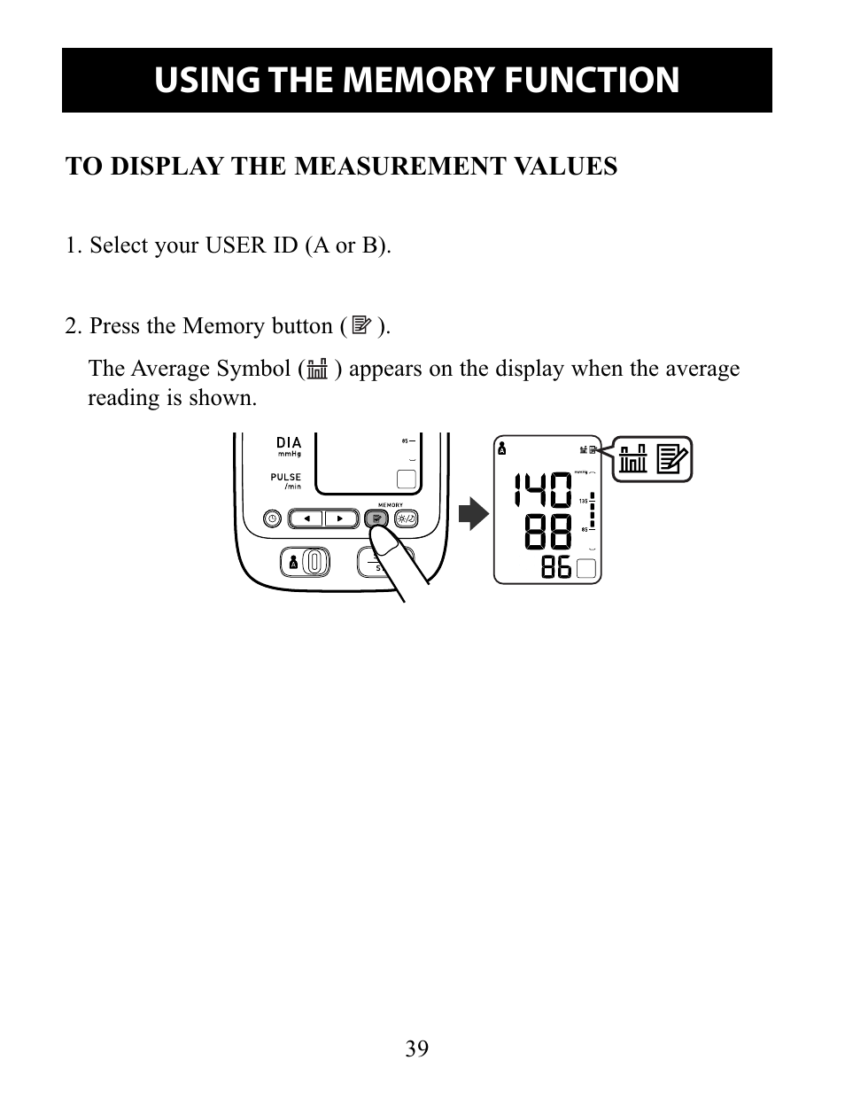 To display the measurement values | Omron Healthcare 10 SERIES PLUS BP791IT User Manual | Page 39 / 60