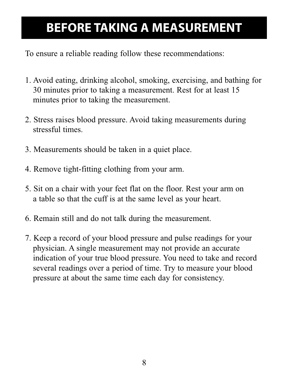 Before taking a measurement | Omron Healthcare 10 SERIES PLUS BP791IT User Manual | Page 8 / 60