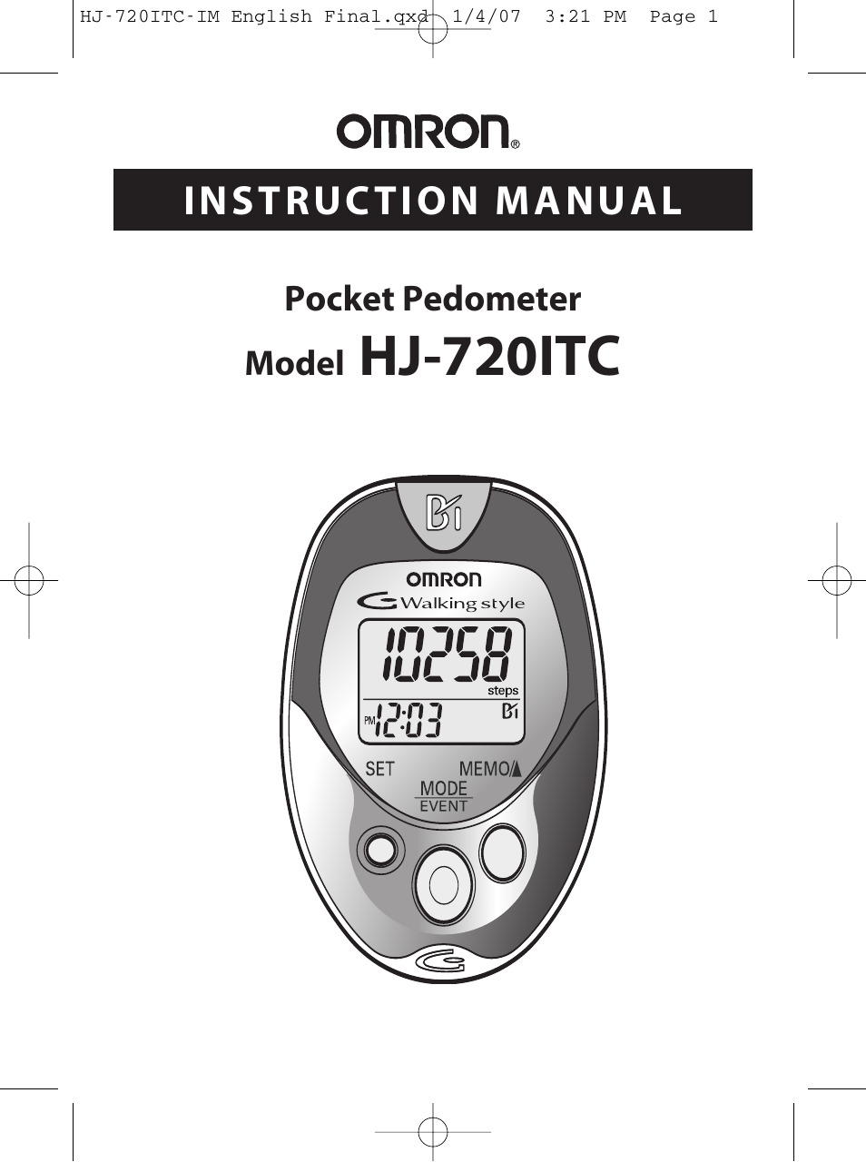 Omron Healthcare HJ-720ITC User Manual | 42 pages