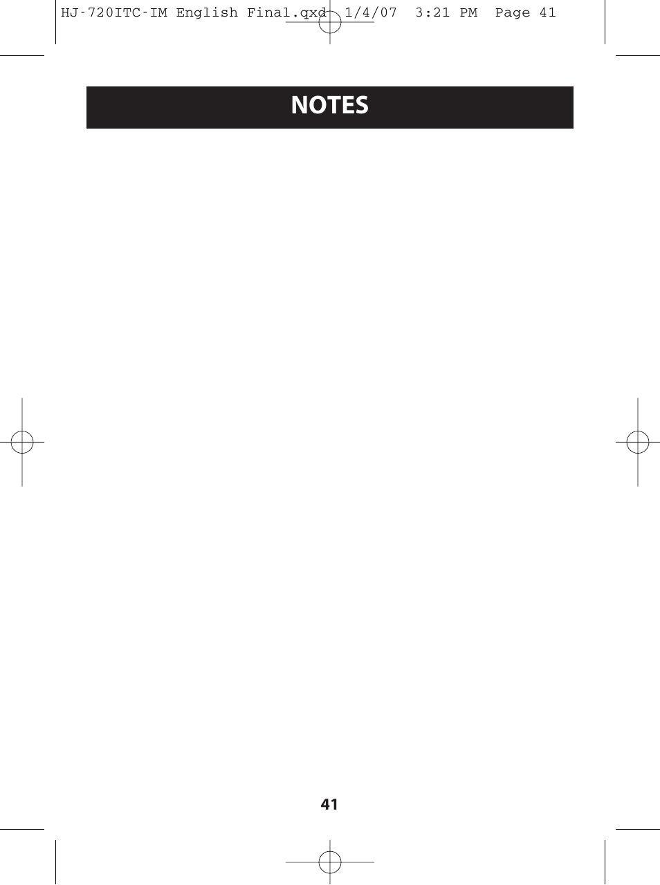 Notes | Omron Healthcare HJ-720ITC User Manual | Page 41 / 42