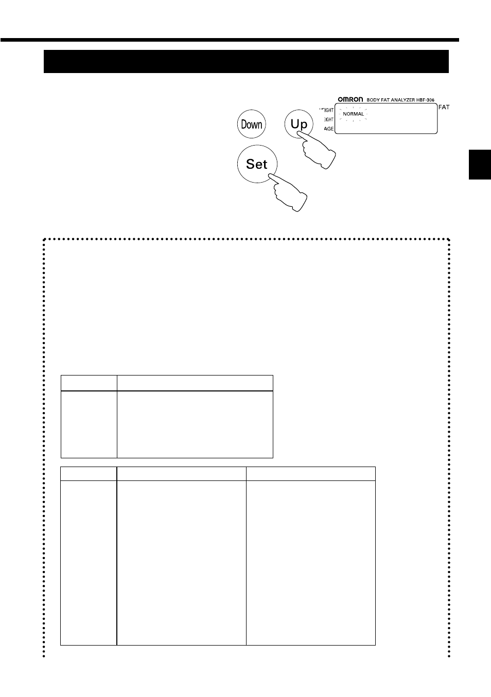 Setting of personal data | Omron Healthcare HBF-306 User Manual | Page 9 / 26