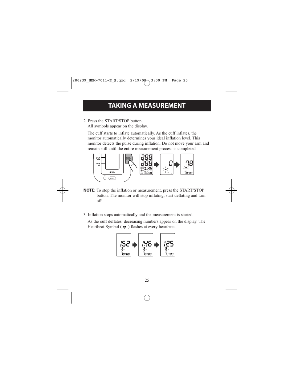 Taking a measurement | Omron Healthcare INTELLI SENSE HEM-711AC User Manual | Page 25 / 38