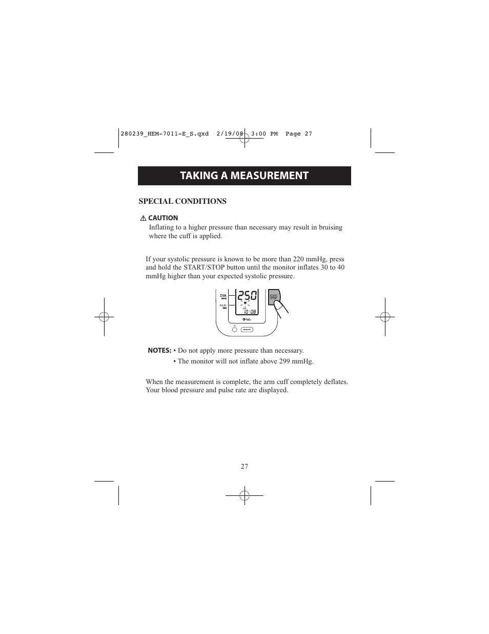 Taking a measurement | Omron Healthcare INTELLI SENSE HEM-711AC User Manual | Page 27 / 38