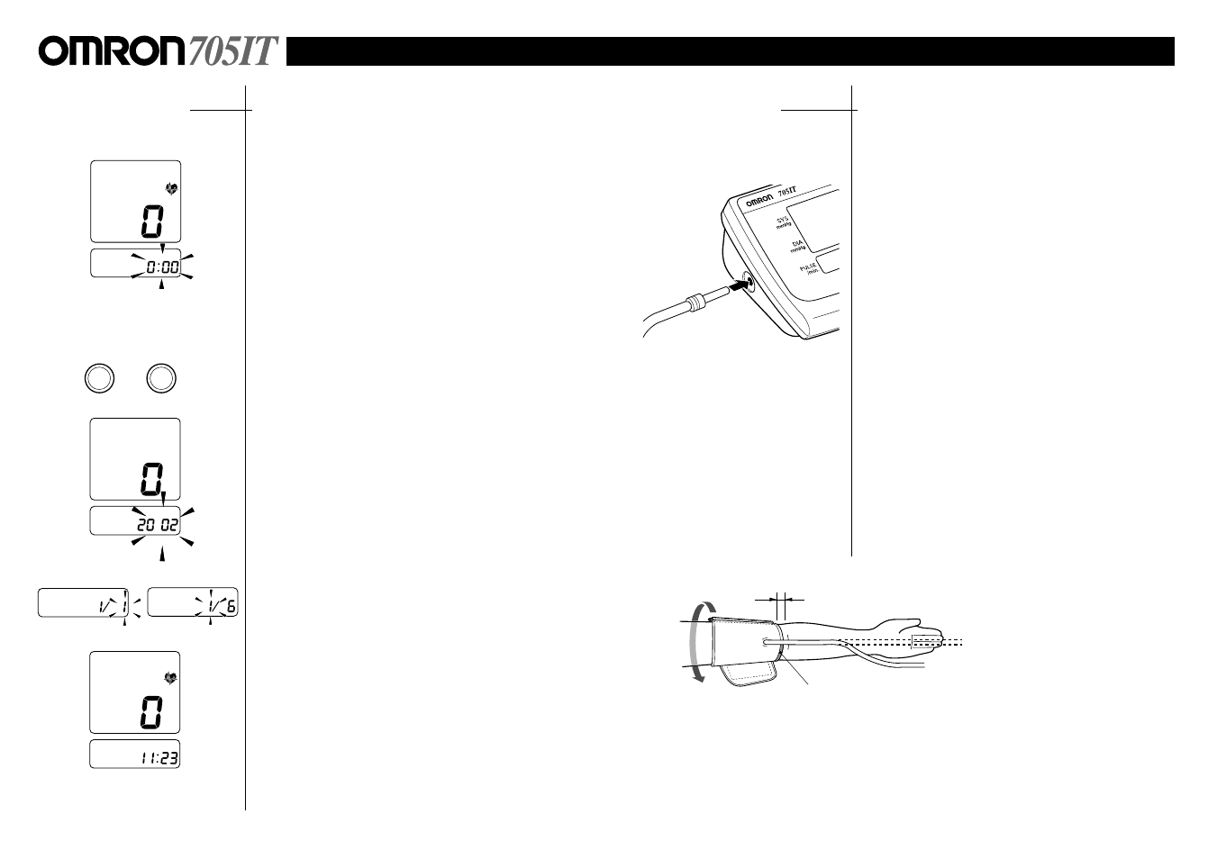 How to set time and date how to apply the cuff, English | Omron Healthcare 705IT User Manual | Page 4 / 12