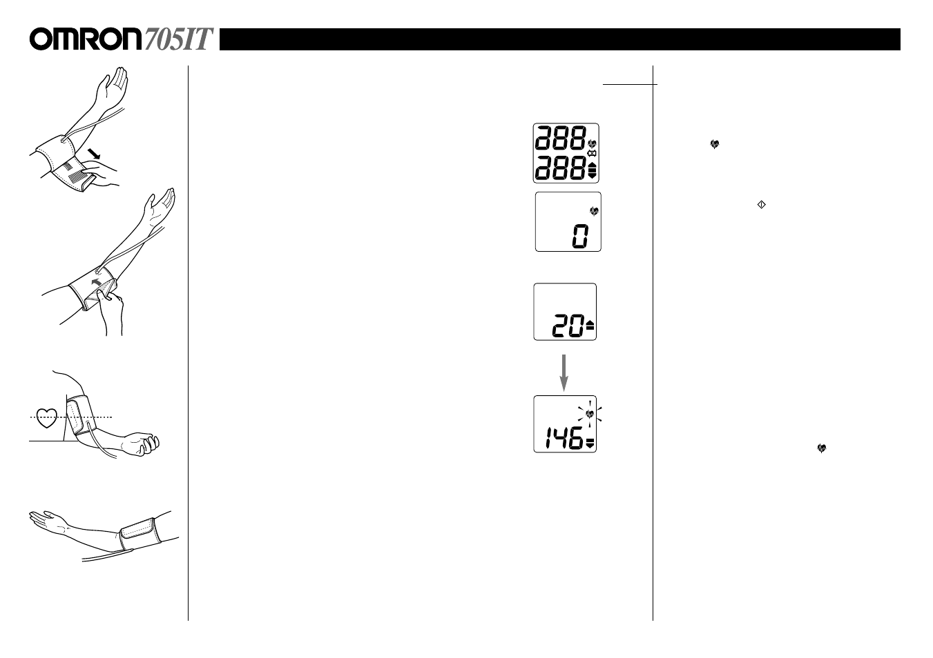 How to take a reading, English | Omron Healthcare 705IT User Manual | Page 5 / 12