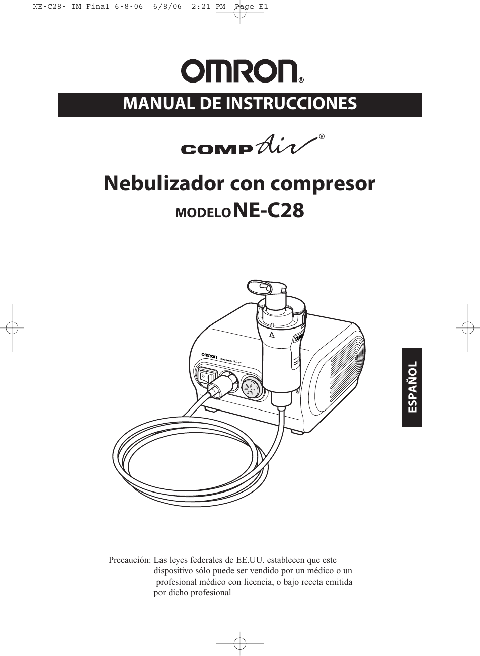 Nebulizador con compresor, Ne-c28, Manual de instrucciones | Modelo | Omron Healthcare COMPAIR NE-C28 User Manual | Page 57 / 112