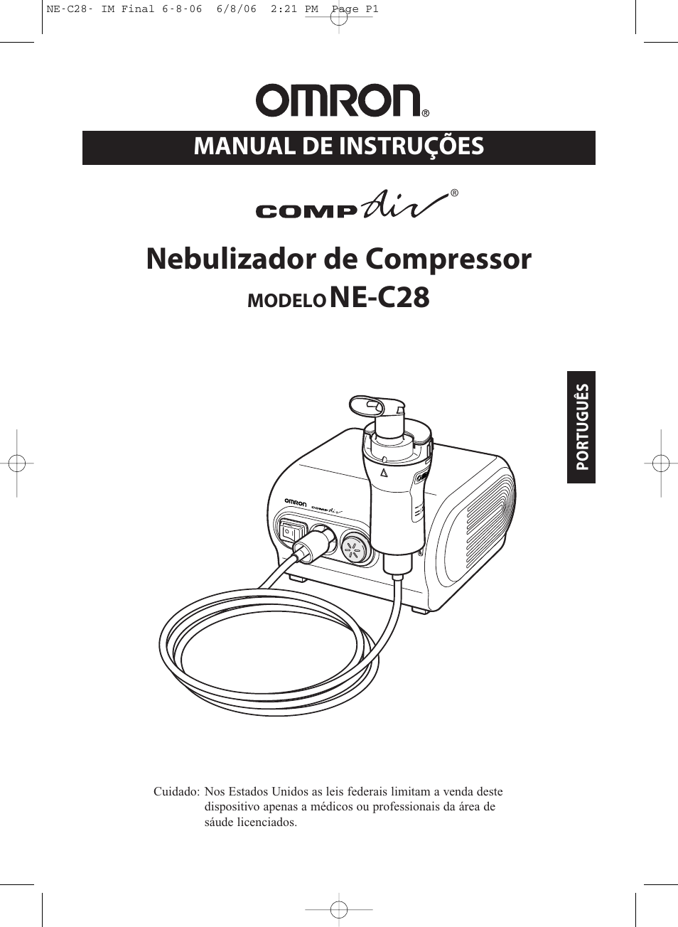 Nebulizador de compressor, Ne-c28, Manual de instruções | Modelo | Omron Healthcare COMPAIR NE-C28 User Manual | Page 85 / 112