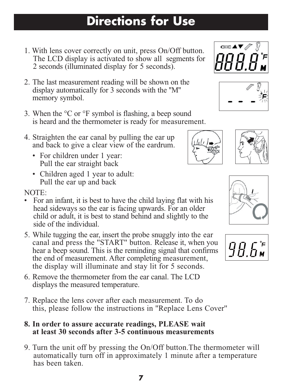 Directions for use | Omron Healthcare MC-509N User Manual | Page 7 / 24