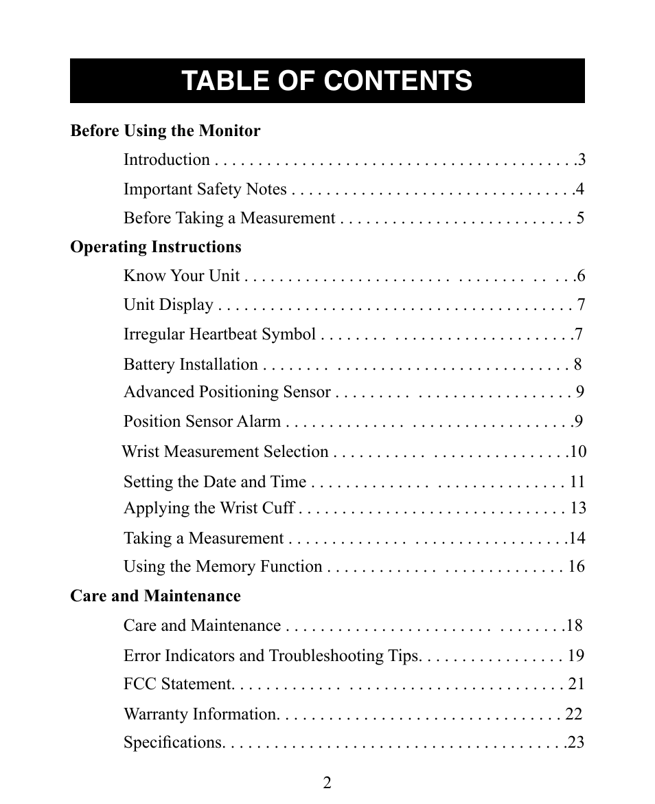 Omron Healthcare INTELLISENSE HEM-650 User Manual | Page 2 / 21