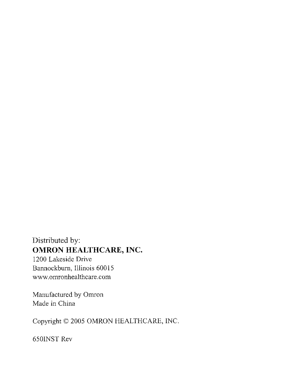 Omron Healthcare INTELLISENSE HEM-650 User Manual | Page 21 / 21