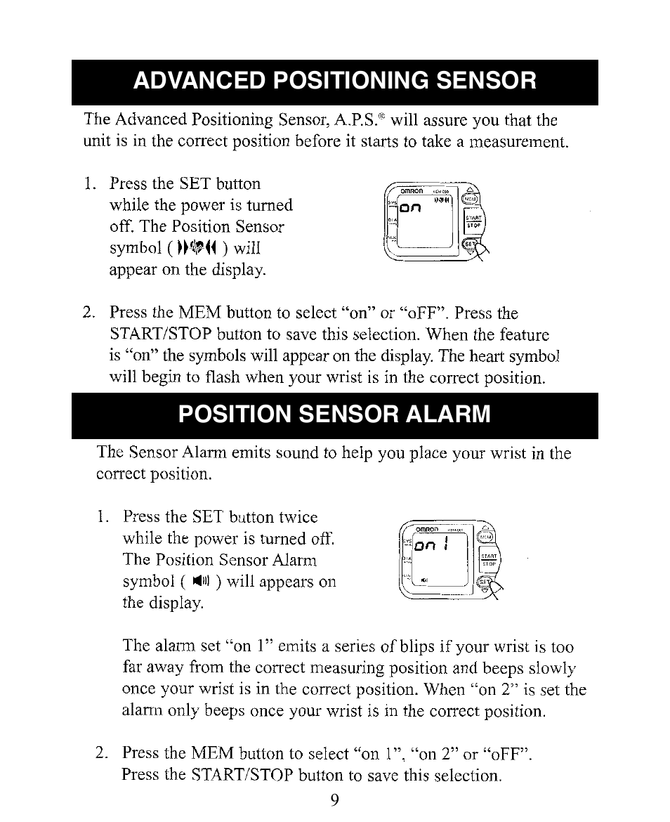 Advanced positioning sensor | Omron Healthcare INTELLISENSE HEM-650 User Manual | Page 9 / 21