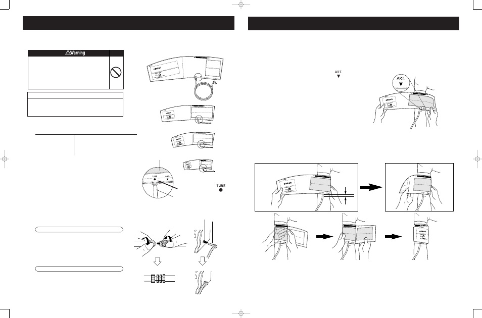 How to apply the cuff, Select the cuff according to the arm size, Connect the air tube securely | Omron Healthcare HEM-907XL User Manual | Page 8 / 17
