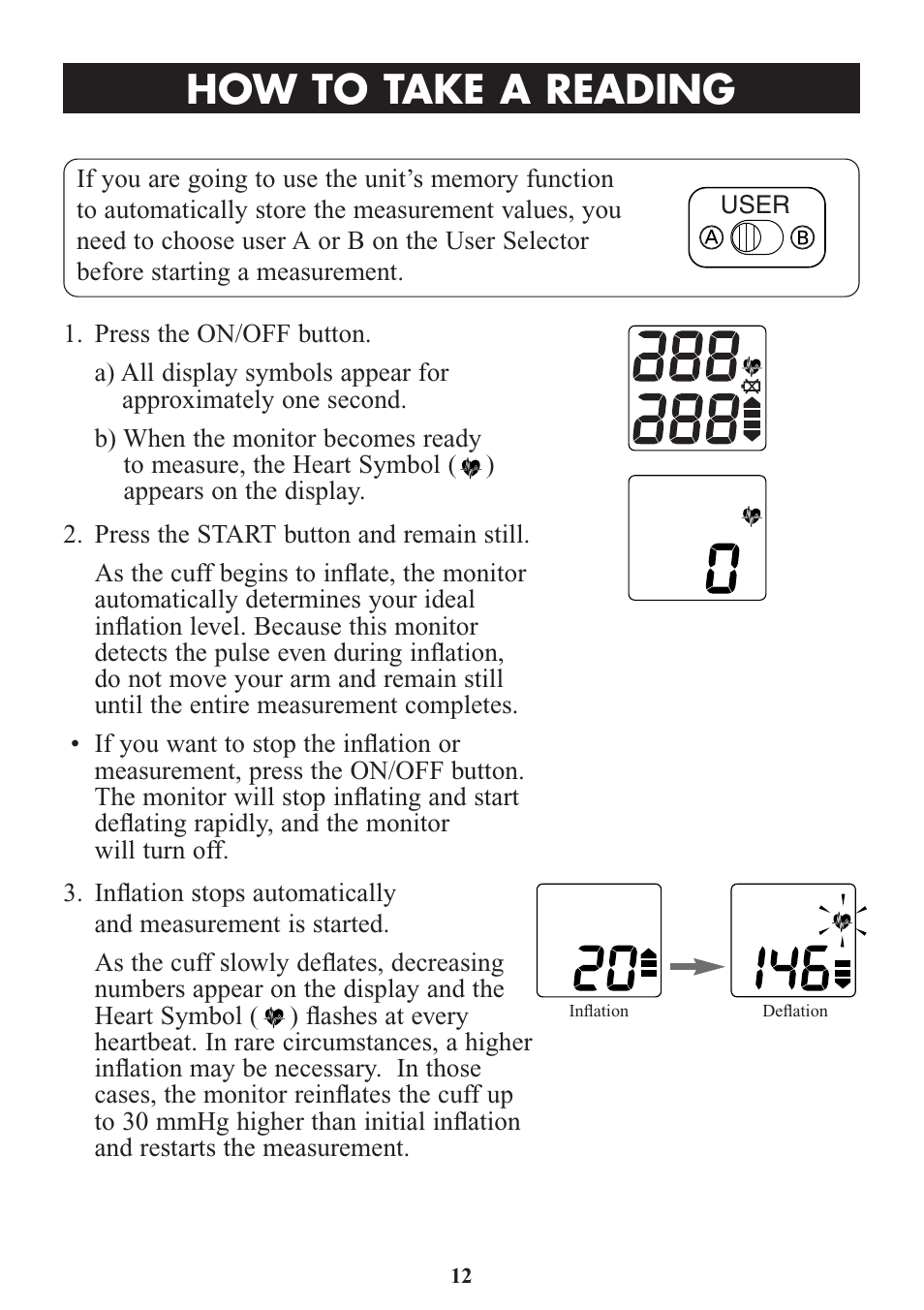 How to take a reading | Omron Healthcare HEM-773AC User Manual | Page 12 / 20