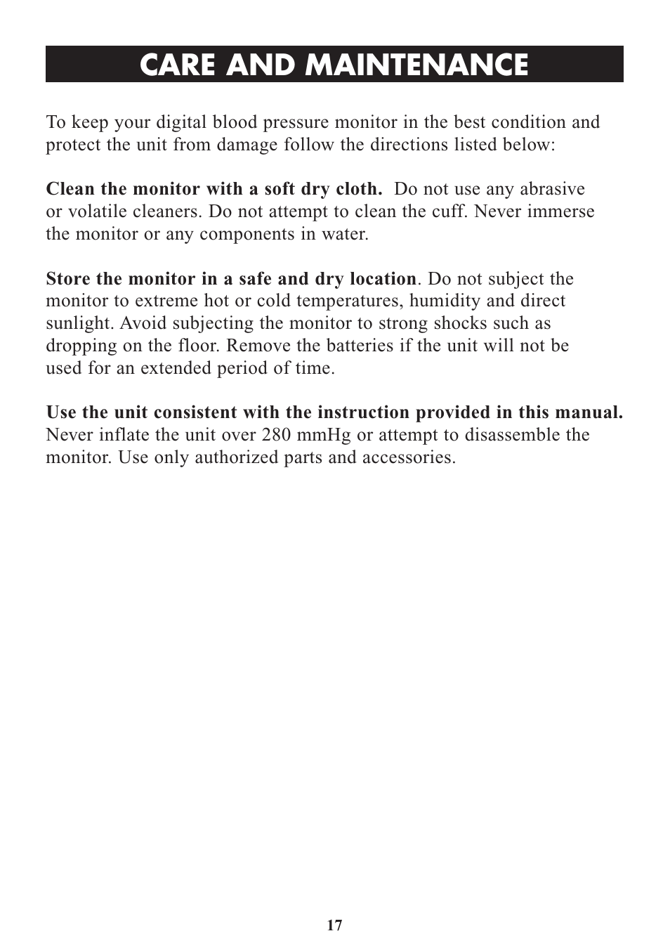 Care and maintenance | Omron Healthcare HEM-773AC User Manual | Page 17 / 20
