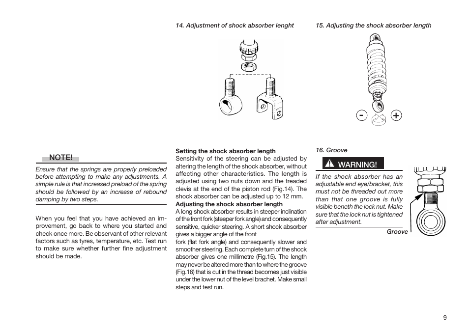 Ohlins SHOCK ABSORBERS MOTORCYCLE ROAD & TRACK User Manual | Page 9 / 12