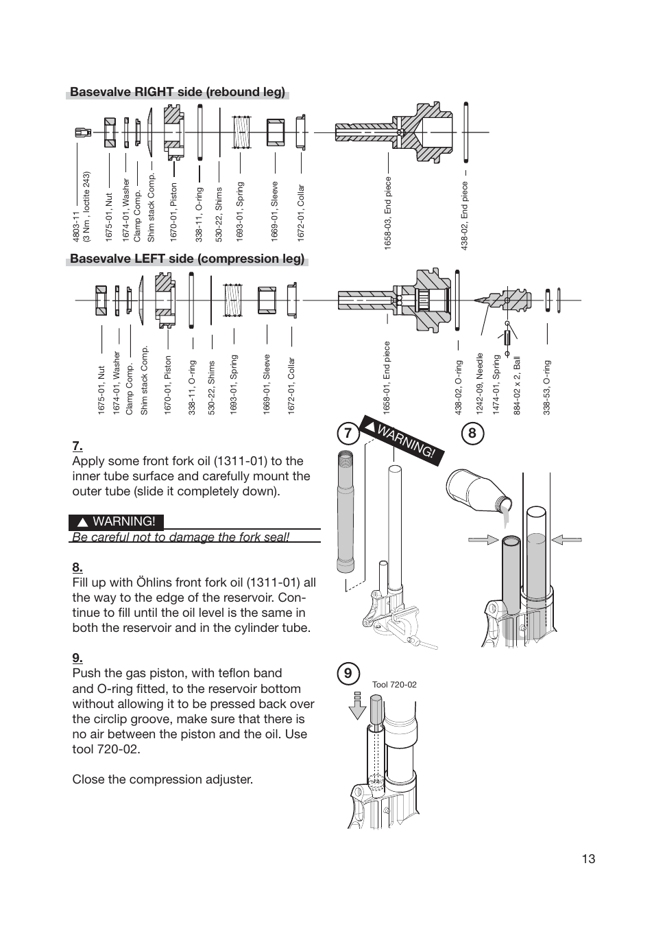 Wa rning | Ohlins FG 670 User Manual | Page 13 / 28