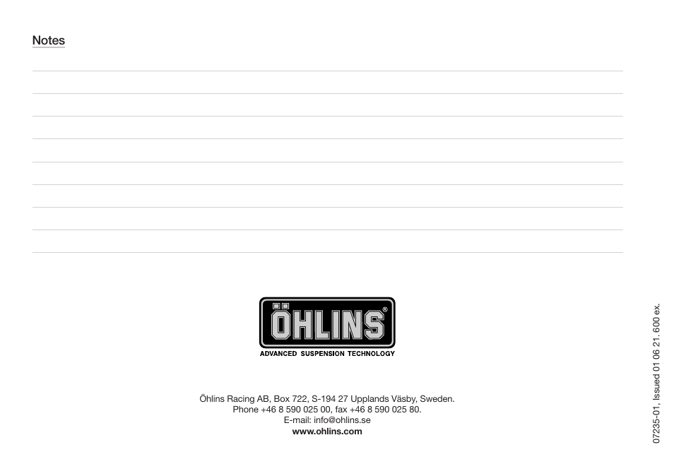 Ohlins 07235-01A5L.p65 User Manual | Page 12 / 12