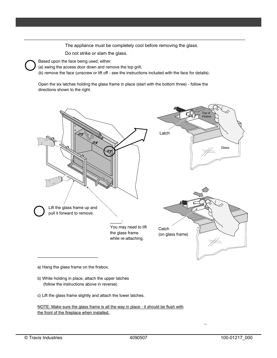40 finalizing the installation, Glass frame removal and installation | Omni Group GREEN SMART 864 User Manual | Page 40 / 72