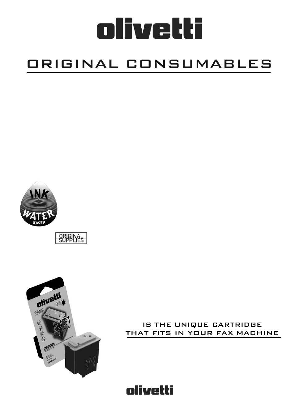 Fj31, Original consumables | Olivetti 145D User Manual | Page 87 / 88