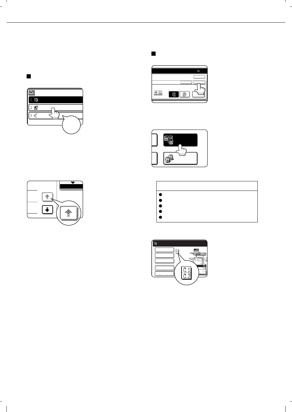 Touch panel, Using the touch panel, Selecting a function | Beep tone | Olivetti 4501 User Manual | Page 26 / 188