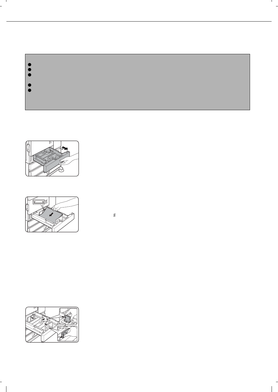 Loading paper, Loading paper in paper tray 1, Changing the paper size in paper tray 1 | Olivetti 4501 User Manual | Page 32 / 188