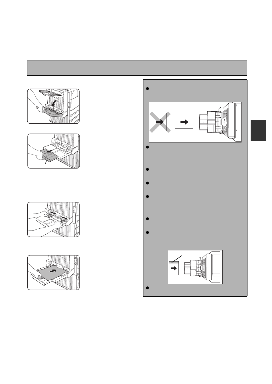 Loading paper in the bypass tray | Olivetti 4501 User Manual | Page 59 / 188