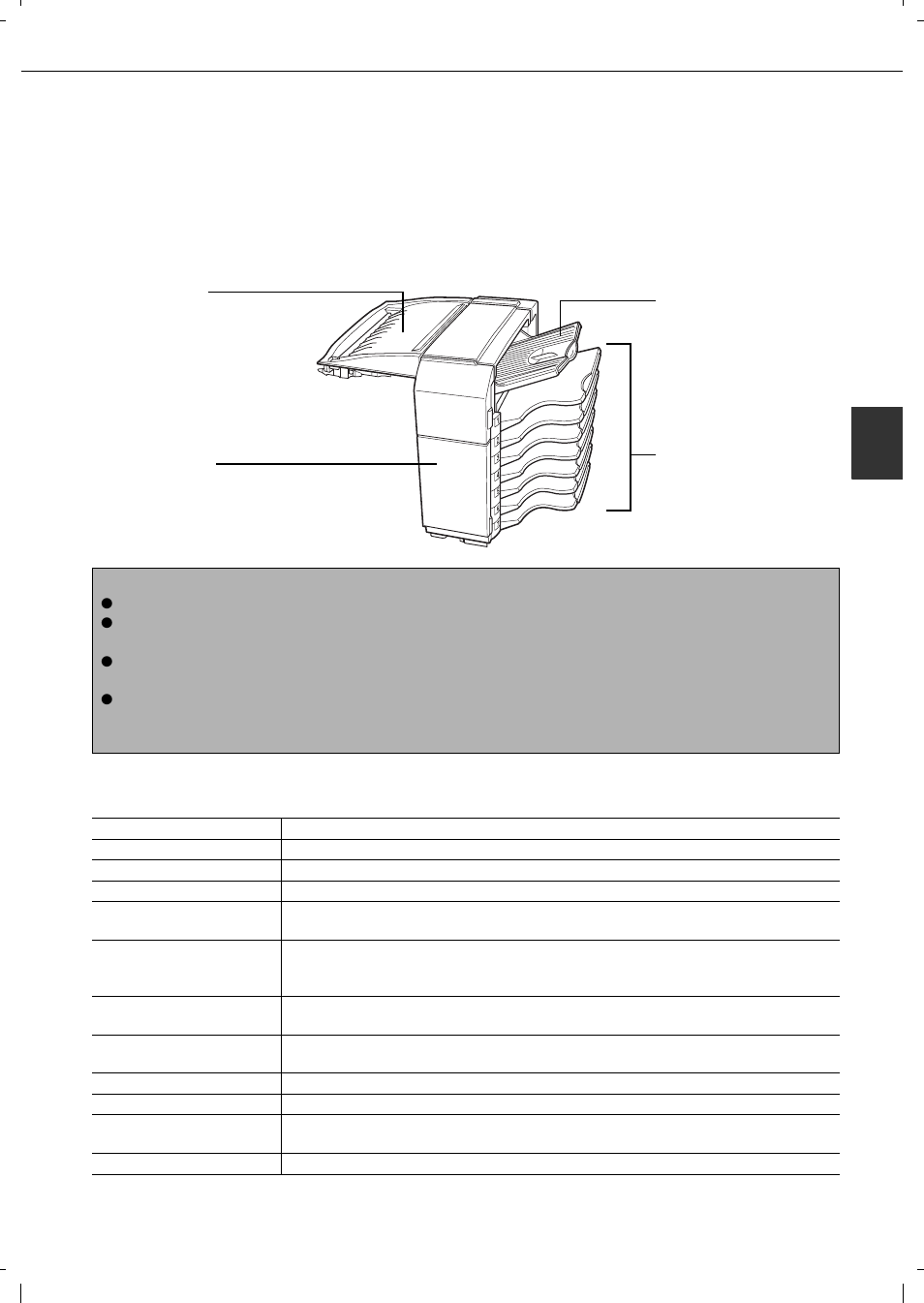 3mail-bin stacker, Part names specifications | Olivetti 4501 User Manual | Page 61 / 188