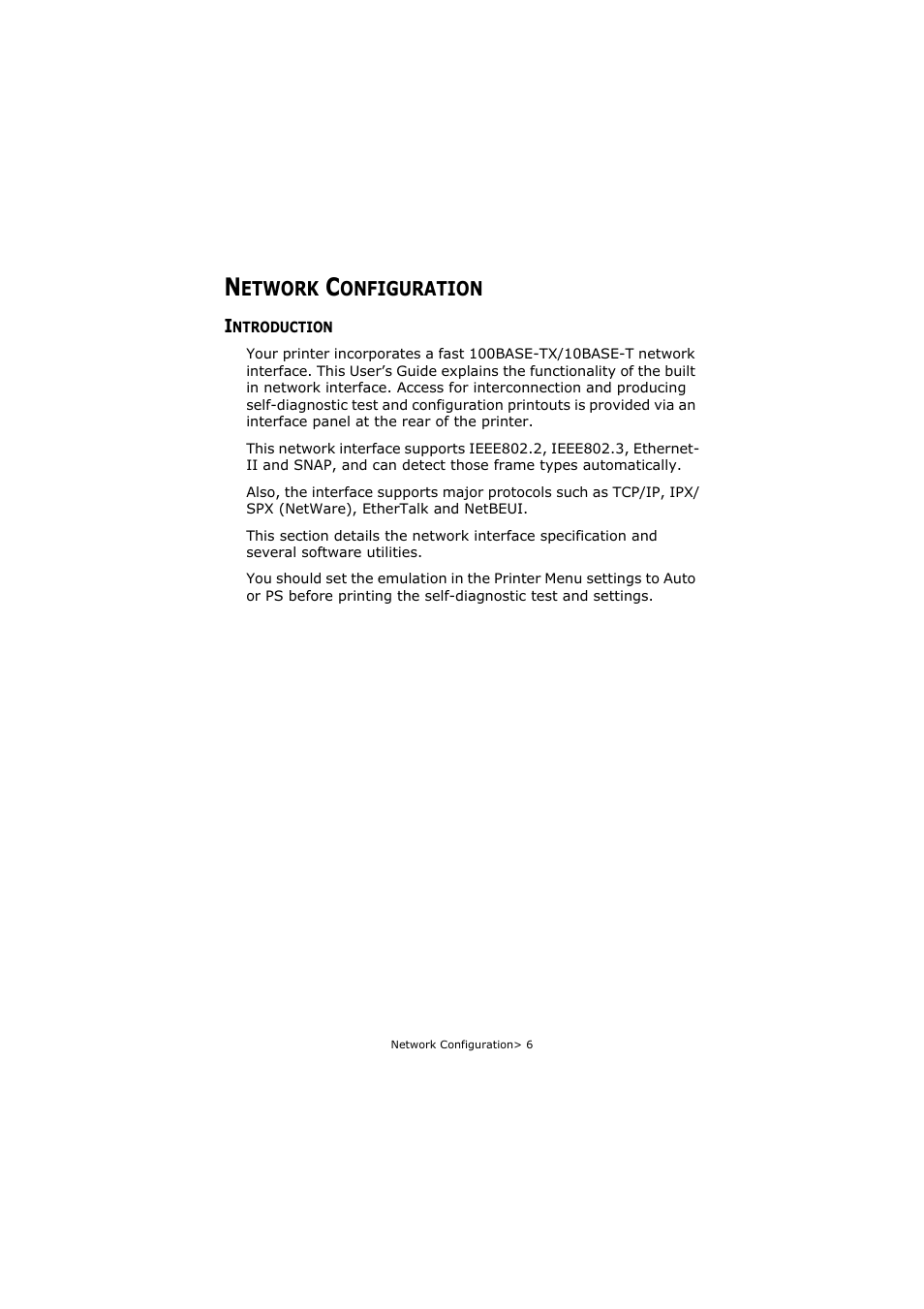 Network configuration, Introduction | Olivetti P26W User Manual | Page 6 / 95