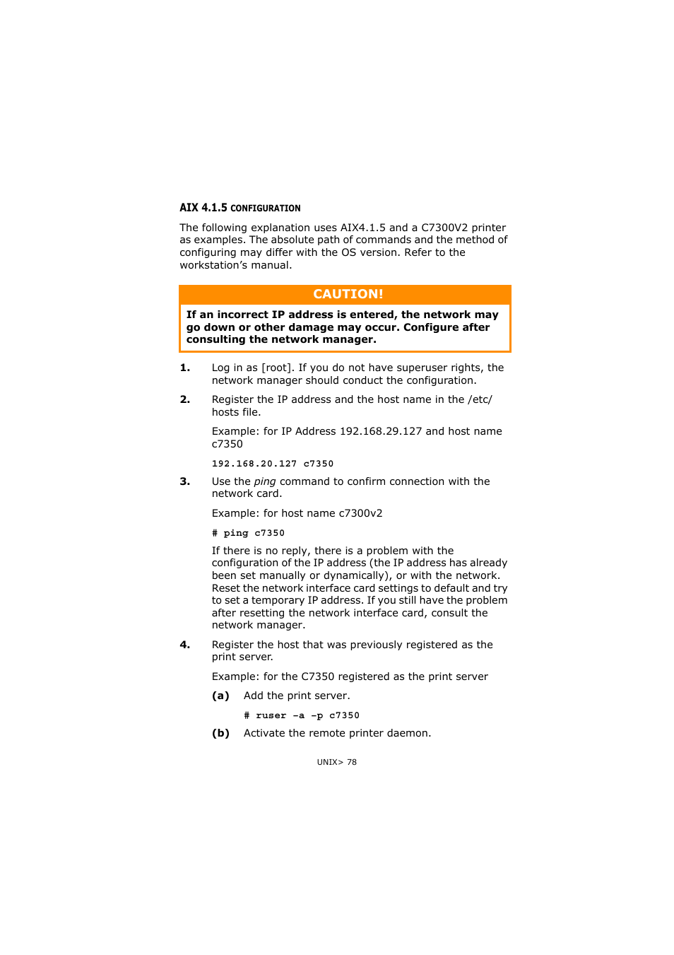 Aix 4.1.5 configuration | Olivetti P26W User Manual | Page 78 / 95