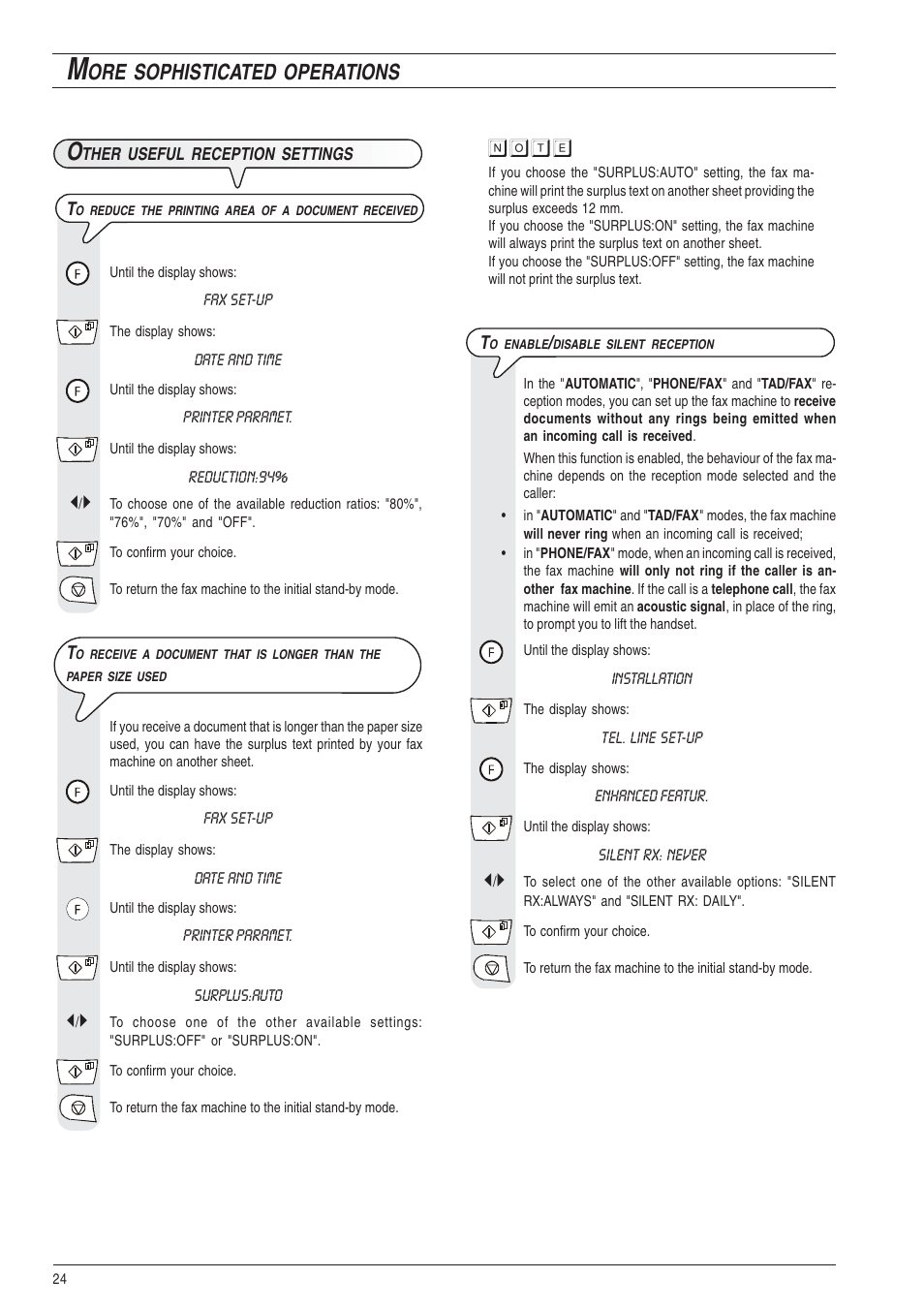 Sophisticated, Operations | Olivetti 490 User Manual | Page 30 / 48