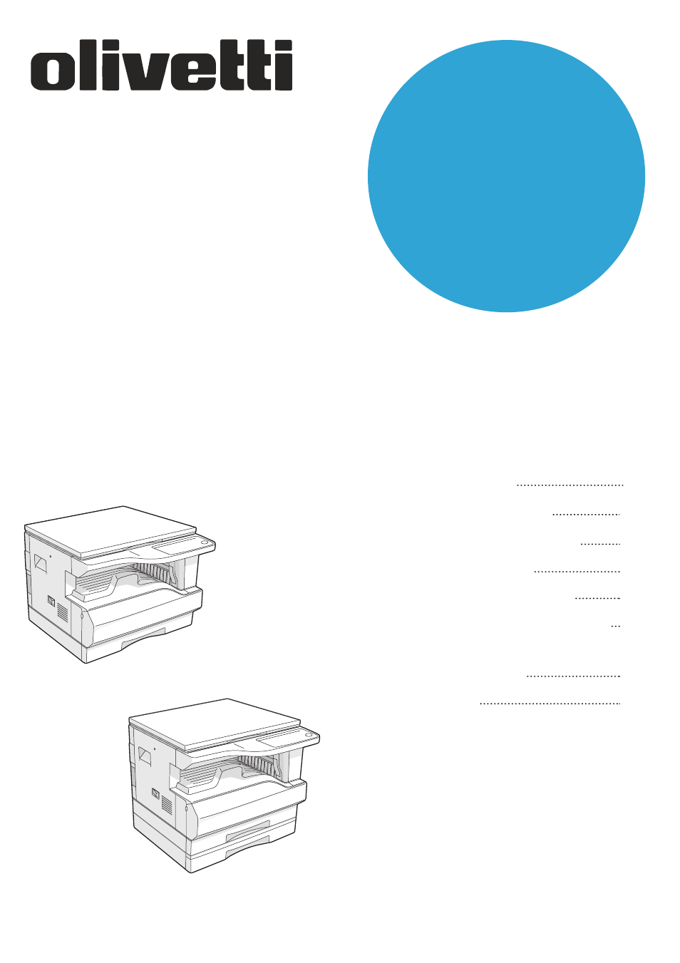 Olivetti d-Copia 20W User Manual | 74 pages