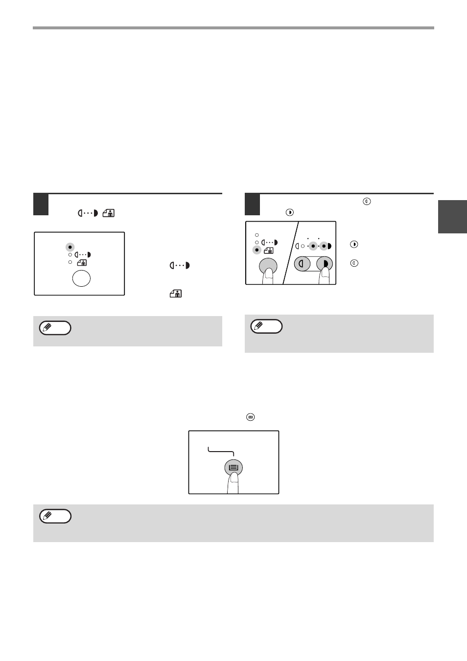 Making a copy darker or lighter, Selecting the tray, Original types | Auto tray switching (two-tray model only) | Olivetti d-Copia 20W User Manual | Page 25 / 74