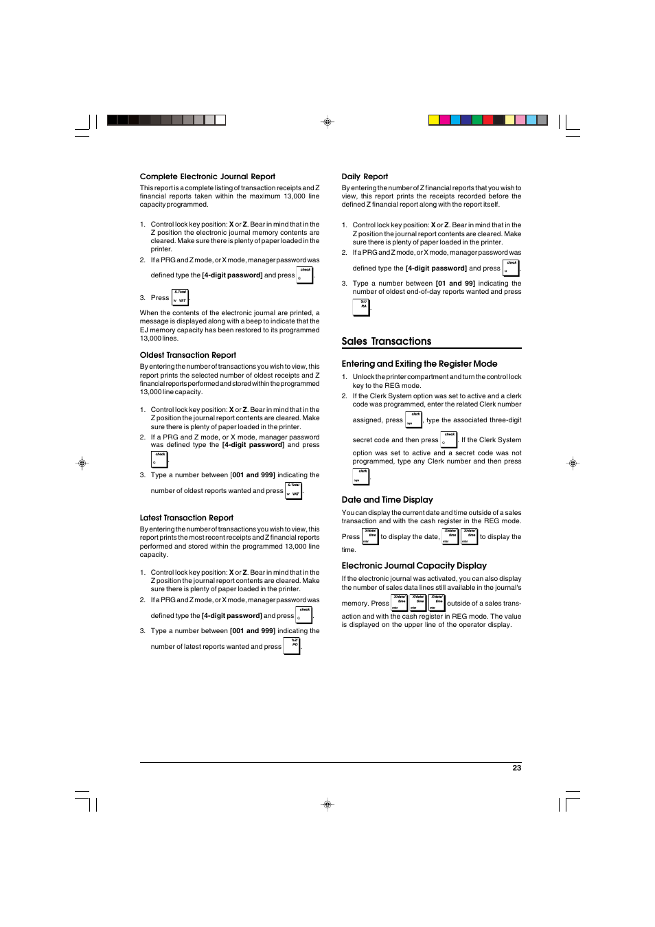 Sales transactions | Olivetti ECR 6900 User Manual | Page 31 / 50