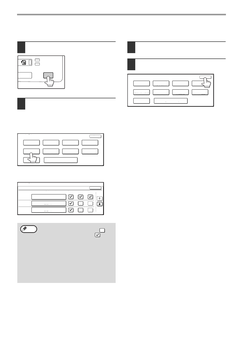 General procedure for custom settings, Press the [custom settings] key, User settings | Olivetti 2701 User Manual | Page 56 / 107