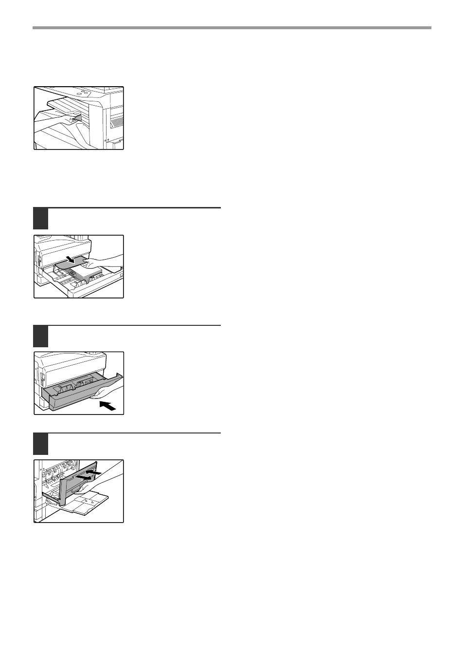 Misfeed in the centre tray, Misfeed in the upper paper tray | Olivetti 2701 User Manual | Page 72 / 107