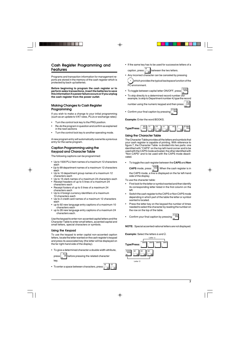 Cash register programming and features | Olivetti ECR 5900 User Manual | Page 15 / 45
