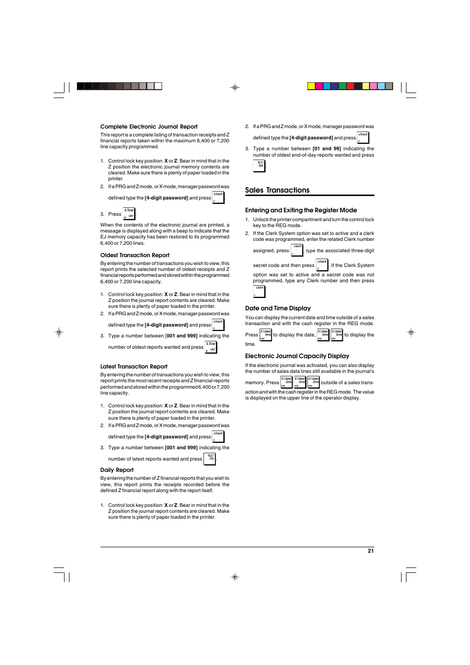 Sales transactions | Olivetti ECR 5900 User Manual | Page 29 / 45