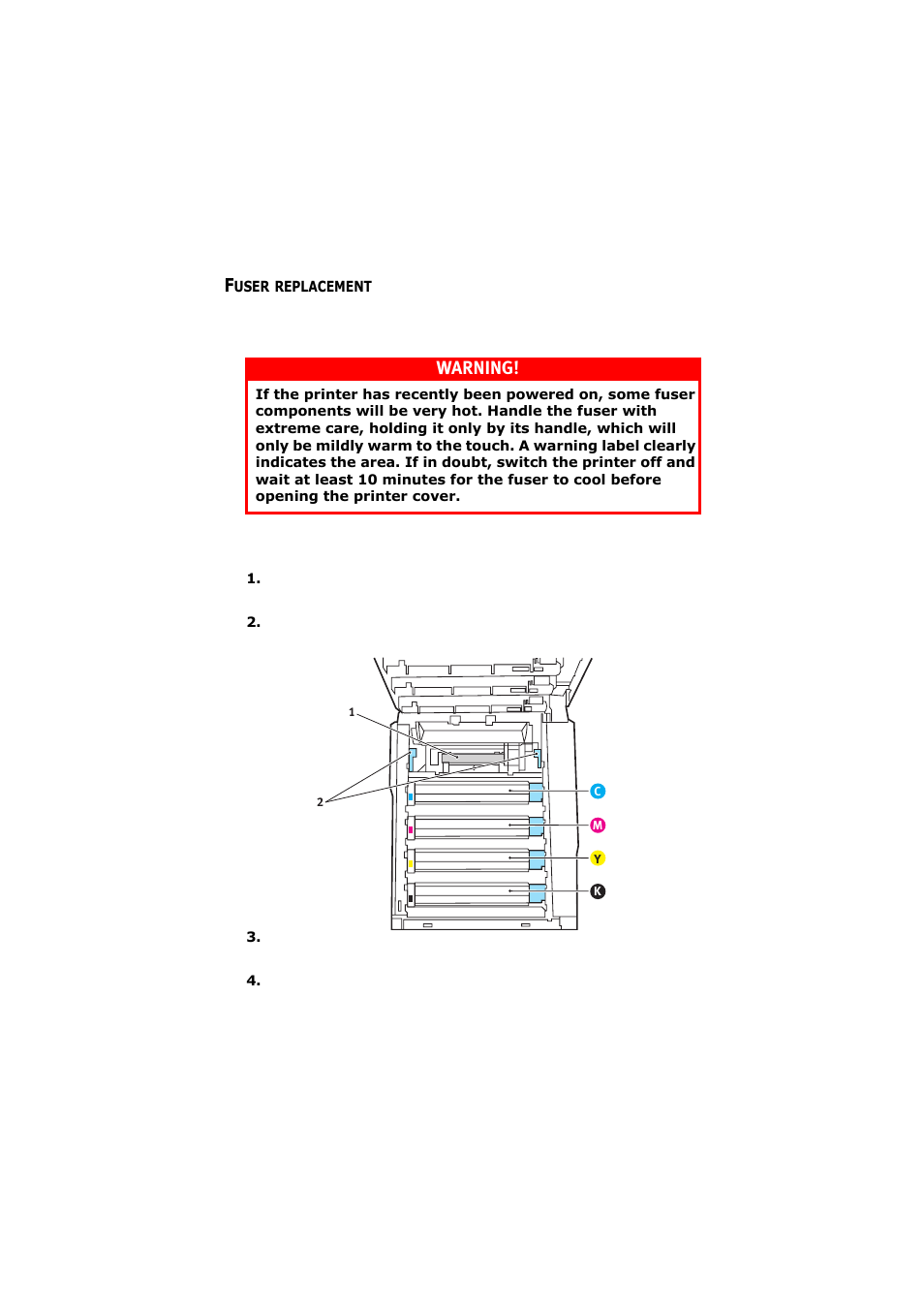 Fuser replacement, Warning | Olivetti D-COLOR P26 User Manual | Page 146 / 174