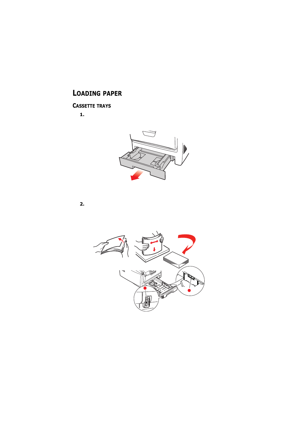 Loading paper, Cassette trays | Olivetti D-COLOR P26 User Manual | Page 16 / 174