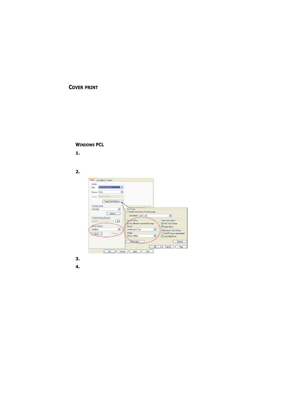 Cover print, Windows pcl | Olivetti D-COLOR P26 User Manual | Page 84 / 174