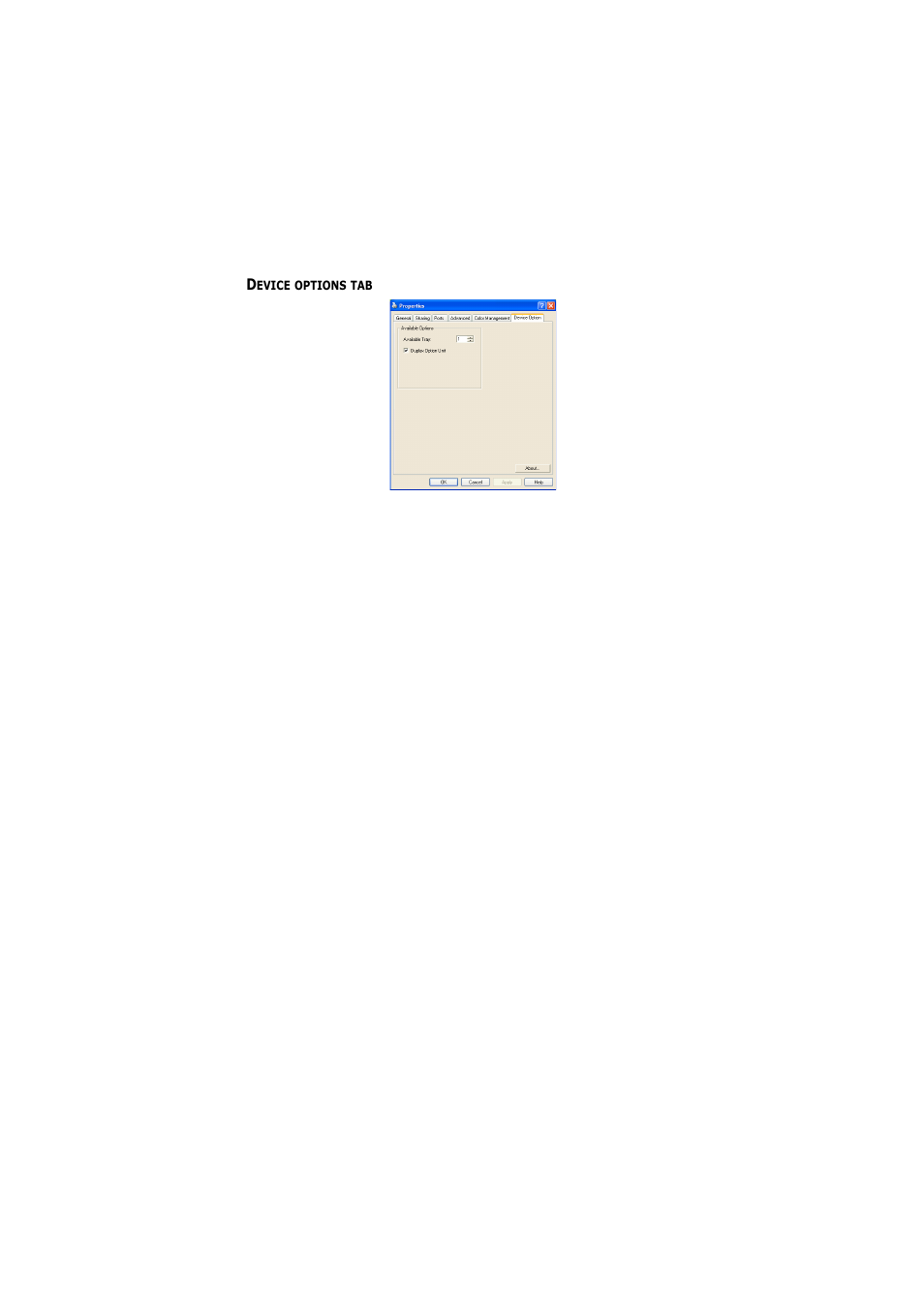 Device options tab | Olivetti d-Color P26W User Manual | Page 26 / 97