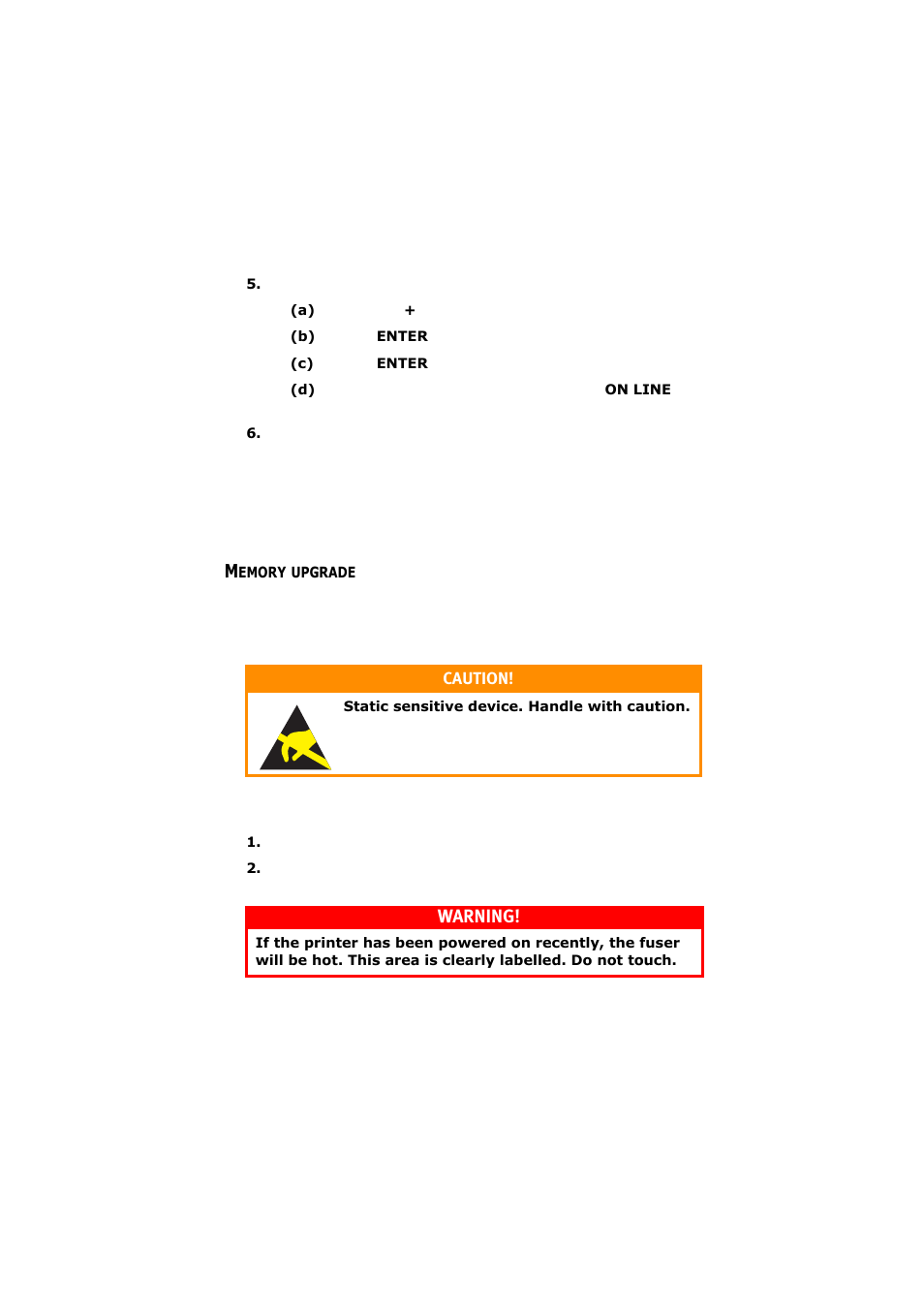 Memory upgrade, Warning | Olivetti d-Color P26W User Manual | Page 78 / 97