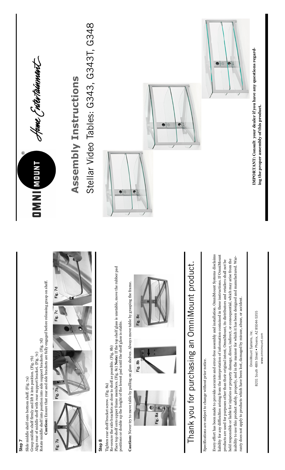 Omnimount Stellar G343T User Manual | 2 pages