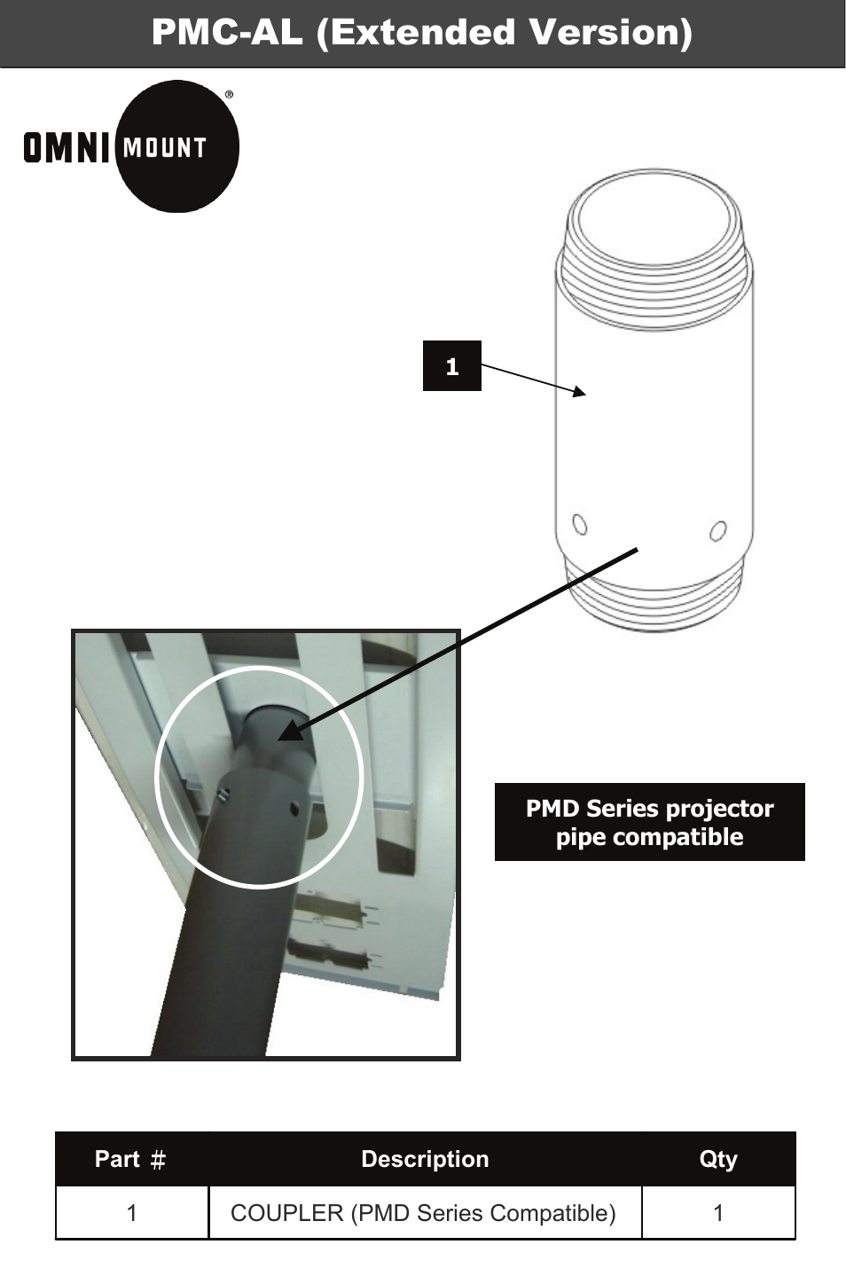 Omnimount PMC-AL User Manual | 1 page