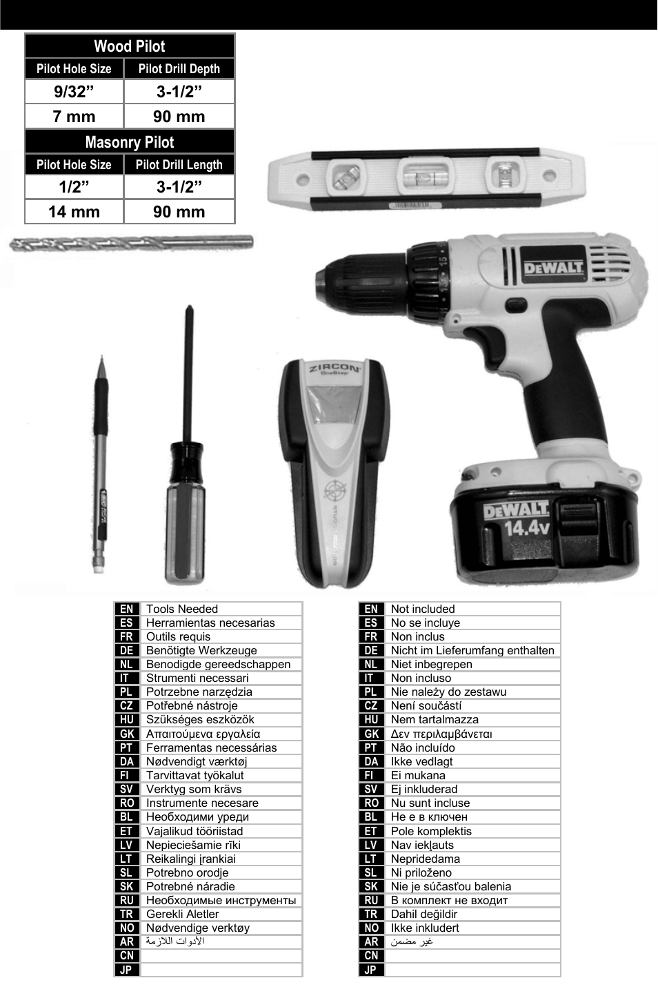 Tools | Omnimount 10238 User Manual | Page 9 / 28