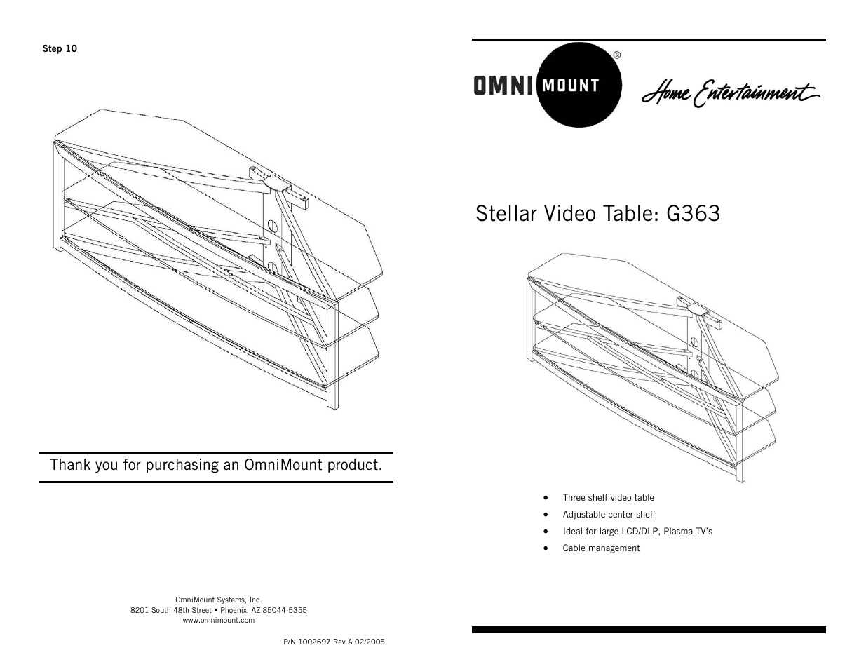 Omnimount Stellar G363 User Manual | 4 pages