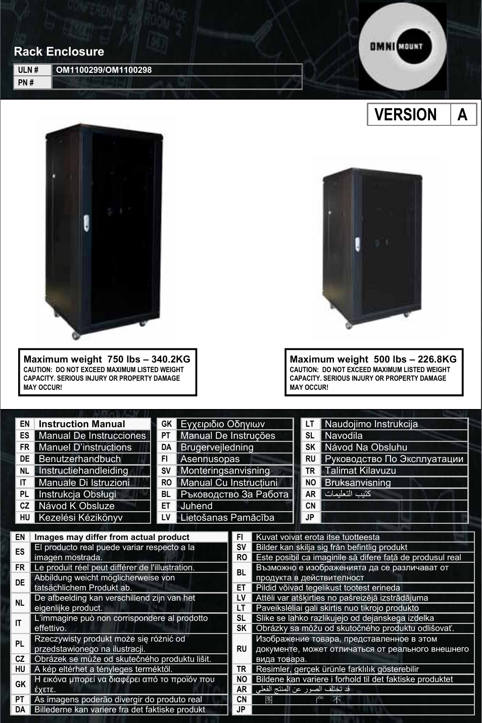 Omnimount RE27 User Manual | 20 pages